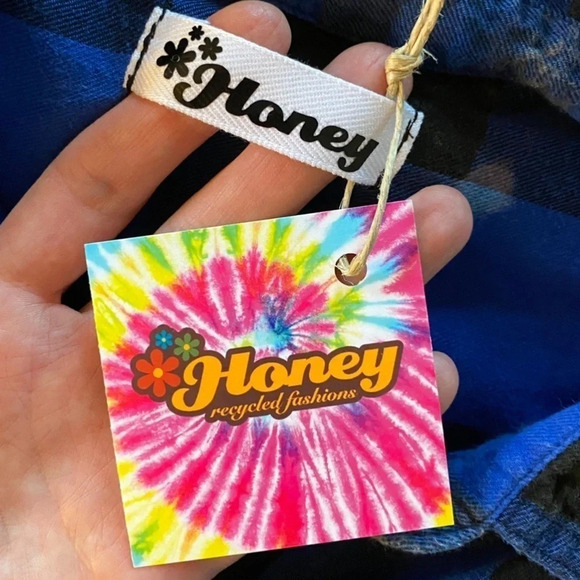 Handmade Upcycled Plaid Ombré Custom Bleached Button Down Shirt Women Medium Red - Picture 10 of 12